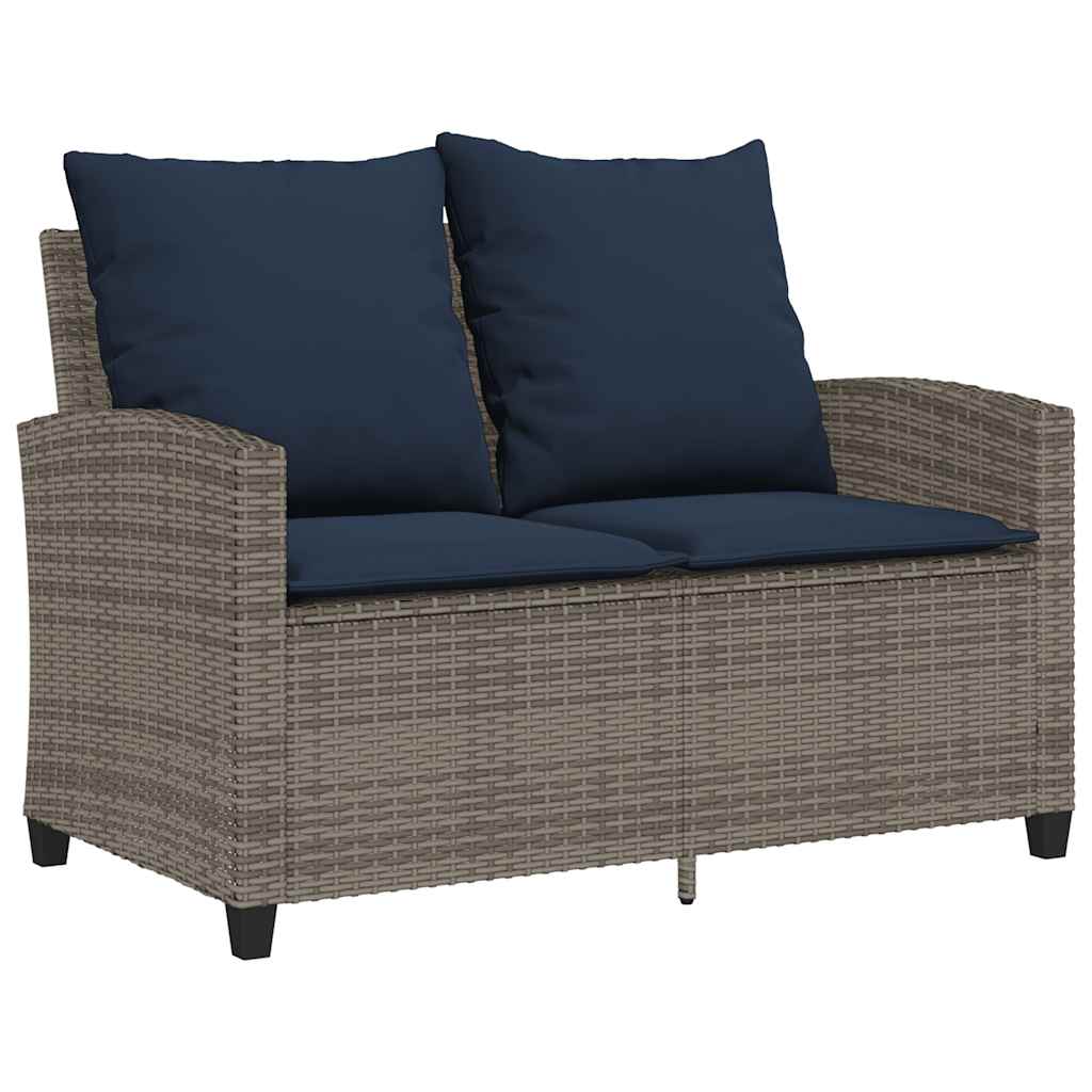 Ensemble de canapé de jardin 6 pcs avec coussins gris résine tressée