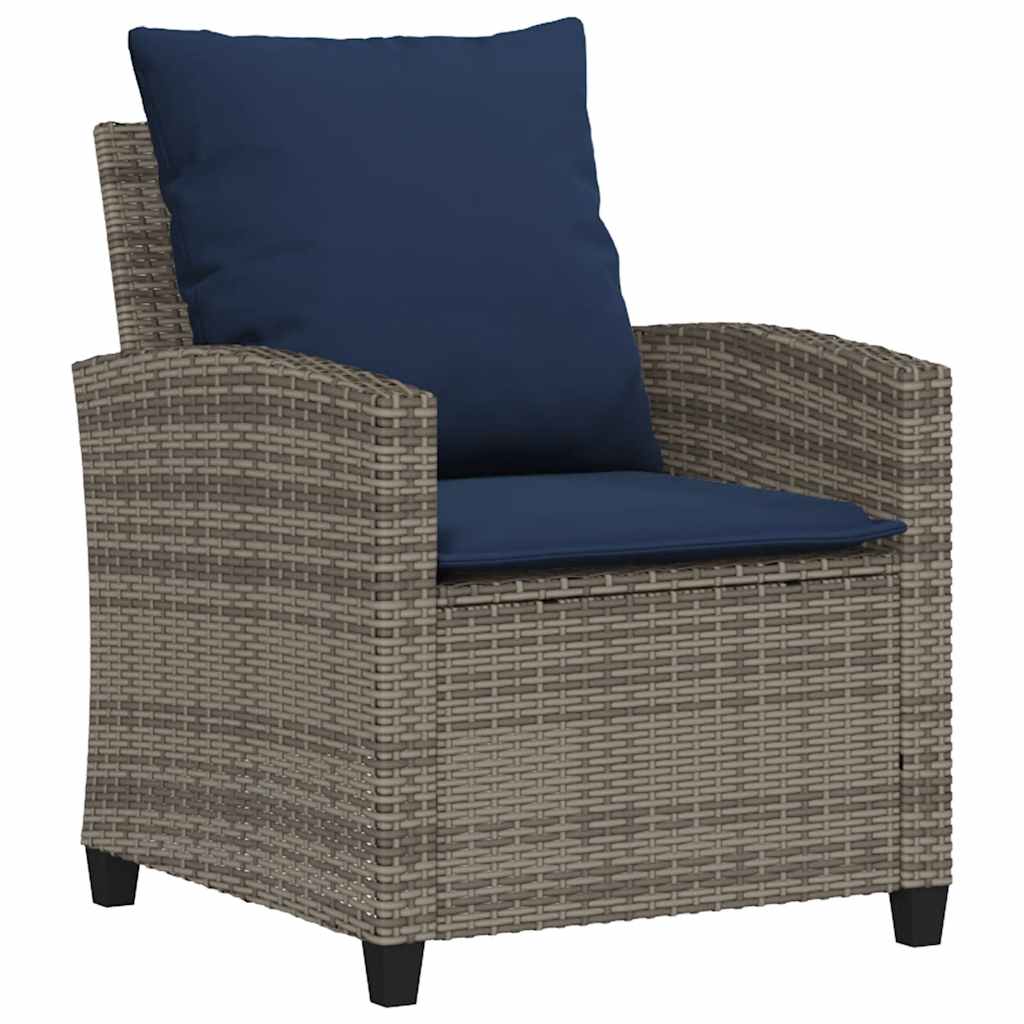 Ensemble de canapé de jardin 6 pcs avec coussins gris résine tressée