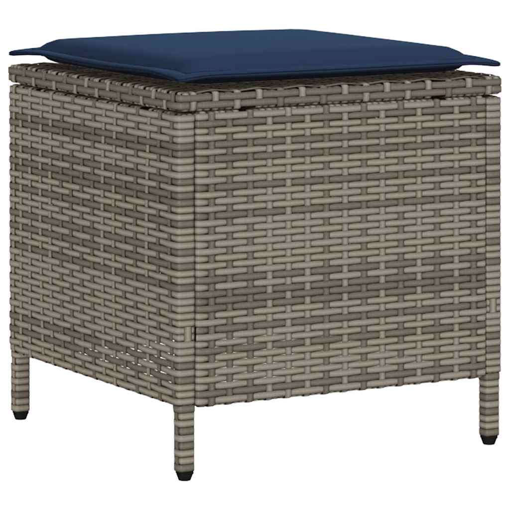 Ensemble de canapé de jardin 6 pcs avec coussins gris résine tressée