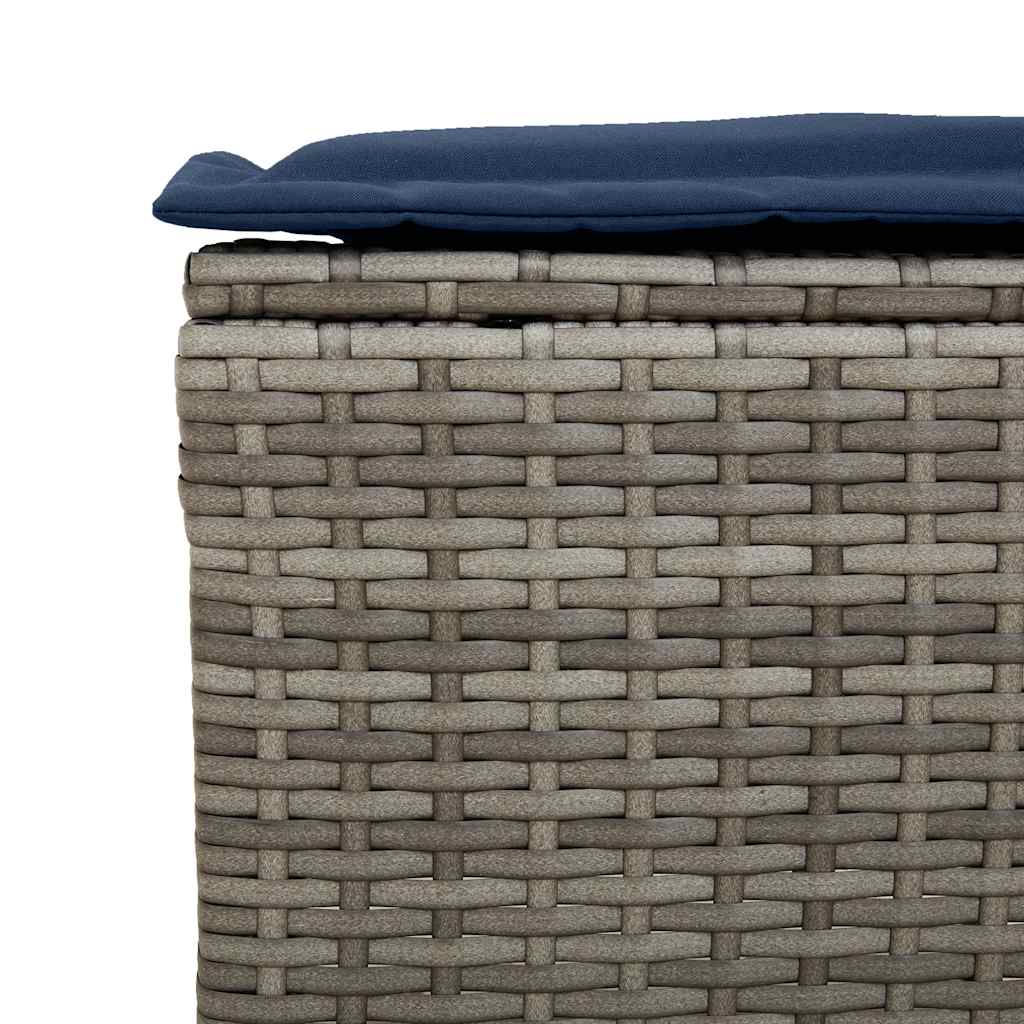 Ensemble de canapé de jardin 6 pcs avec coussins gris résine tressée
