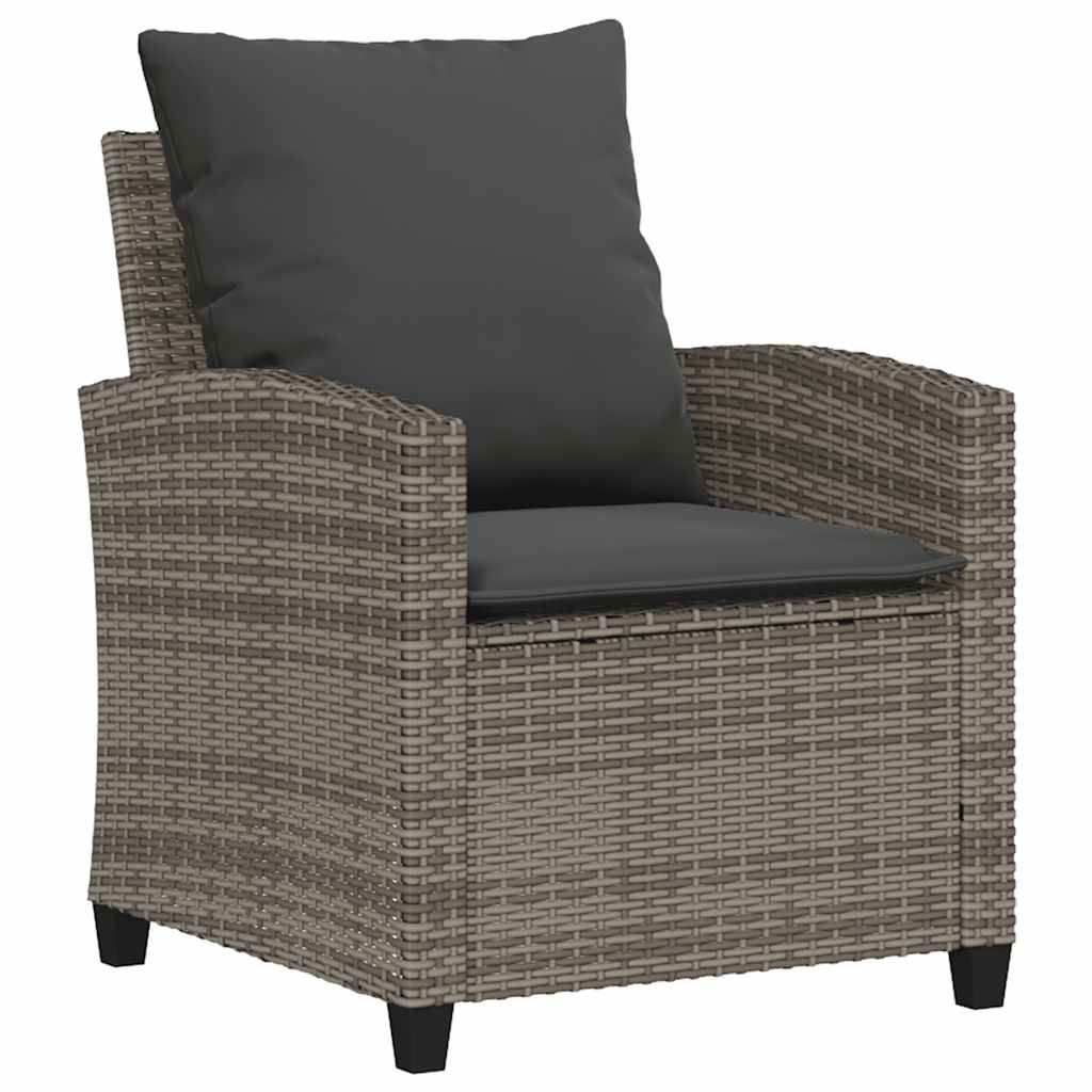 Ensemble de canapé de jardin 6 pcs avec coussins gris résine tressée