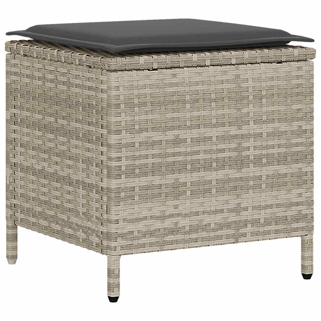 Ensemble de canapé de jardin 6 pcs avec coussins gris résine tressée clair