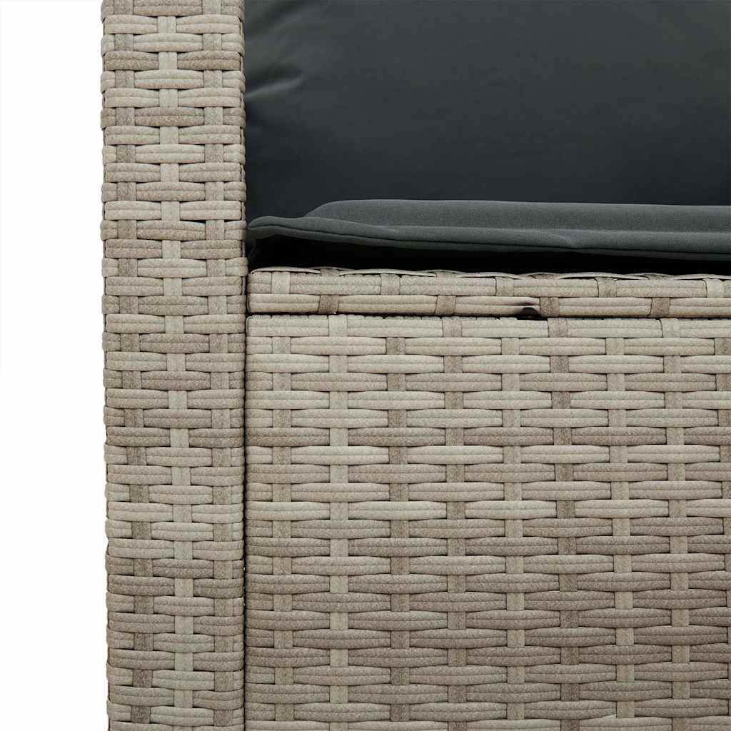 Ensemble de canapé de jardin 6 pcs avec coussins gris résine tressée clair