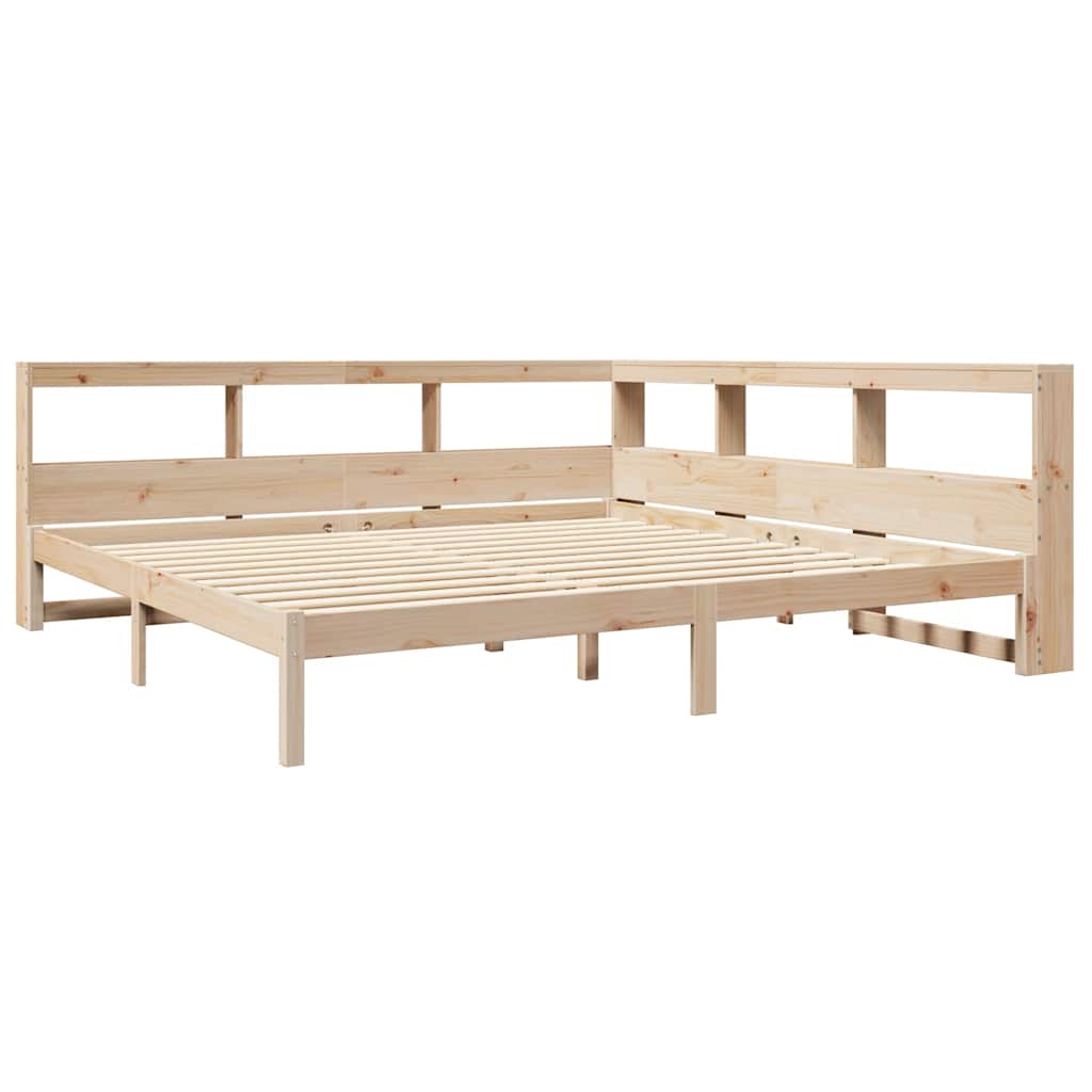 Lit bibliothèque sans matelas 180x200 cm bois massif de pin - XIOS