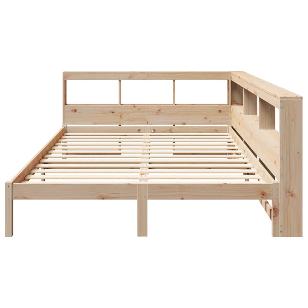 Lit bibliothèque sans matelas 150x200 cm bois massif de pin - XIOS