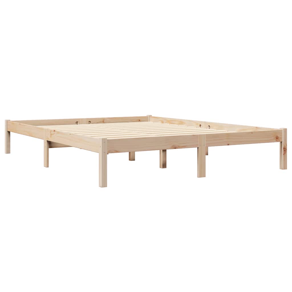 Lit bibliothèque sans matelas 150x200 cm bois massif de pin - XIOS