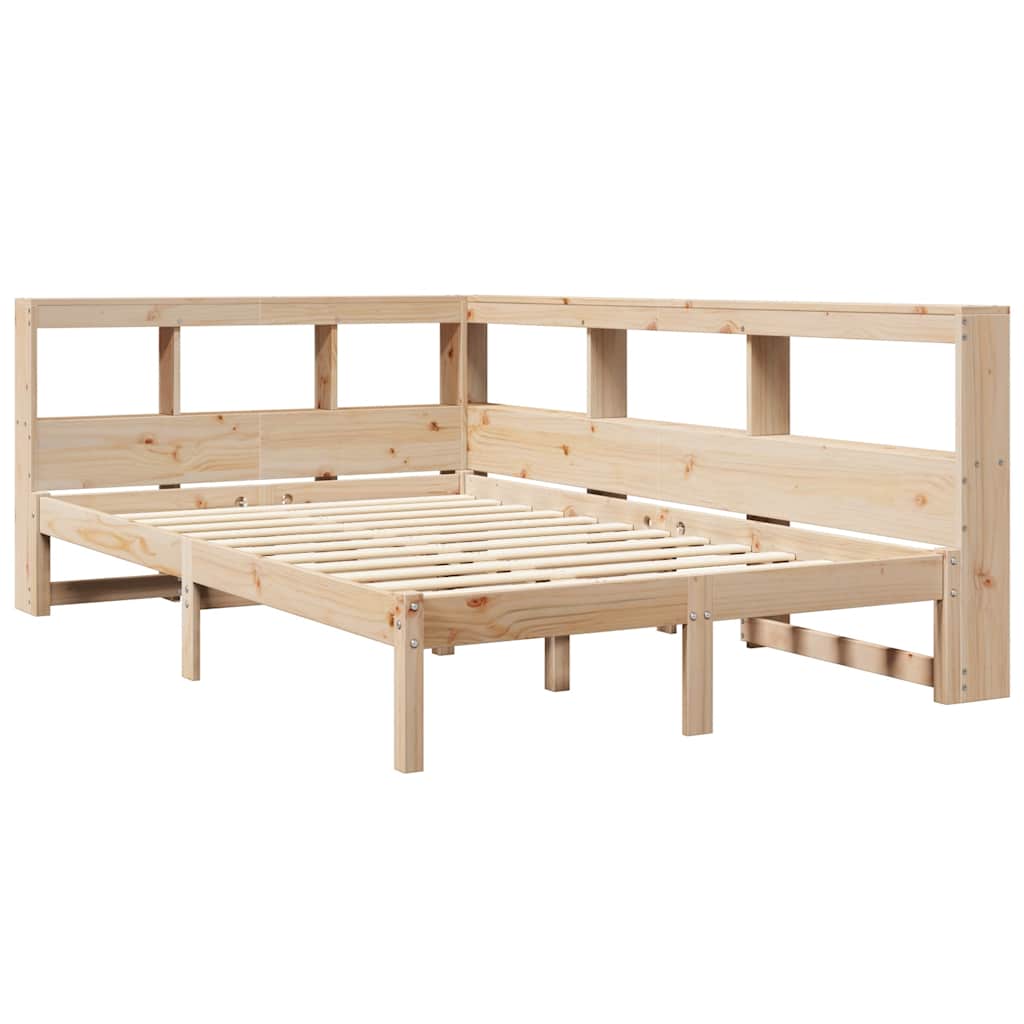 Lit bibliothèque sans matelas 120x200 cm bois de pin massif - XIOS