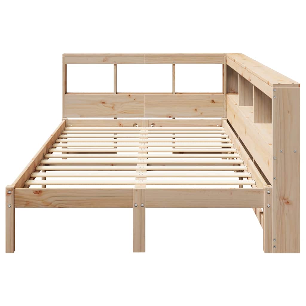 Lit bibliothèque sans matelas 120x200 cm bois de pin massif - XIOS