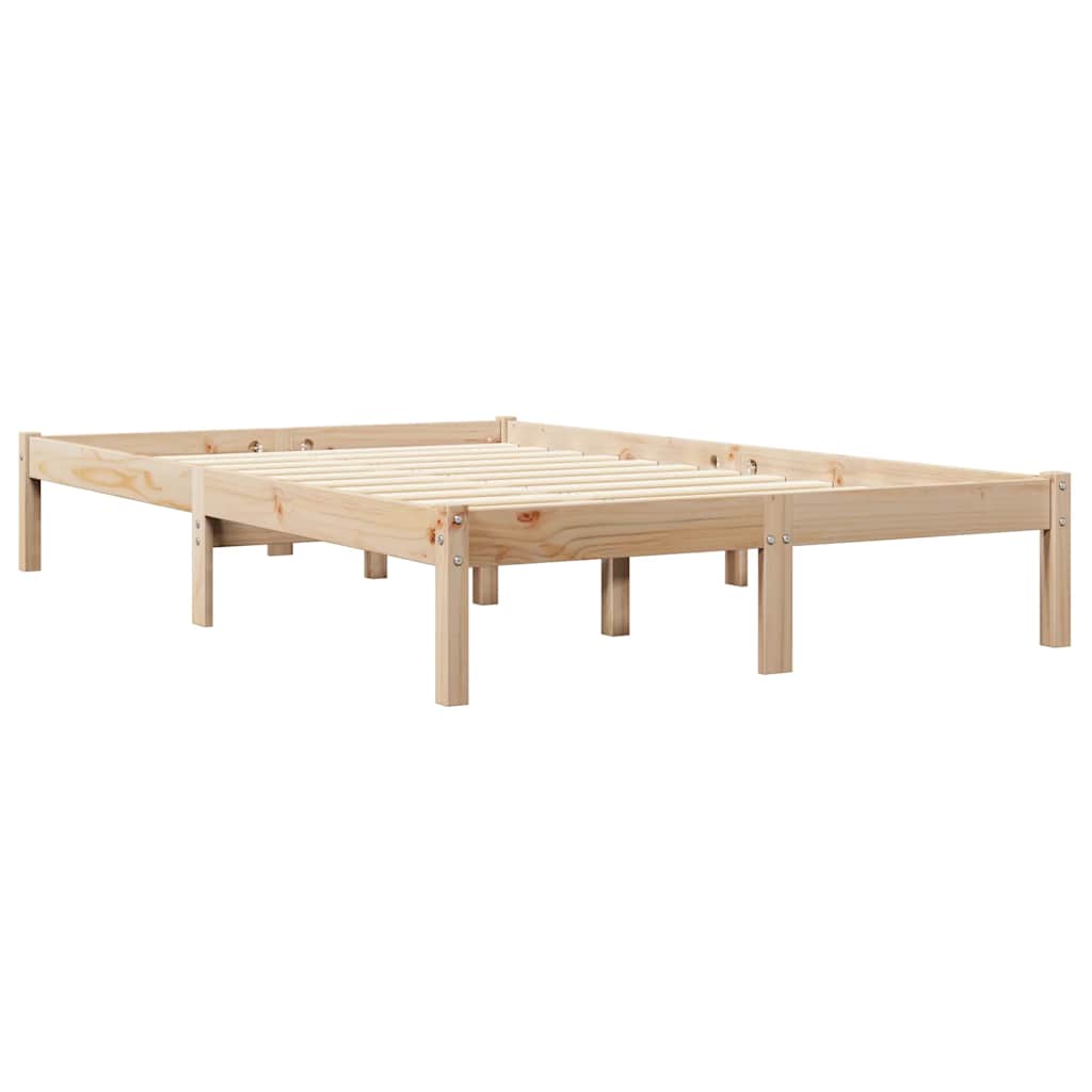 Lit bibliothèque sans matelas 120x200 cm bois de pin massif - XIOS
