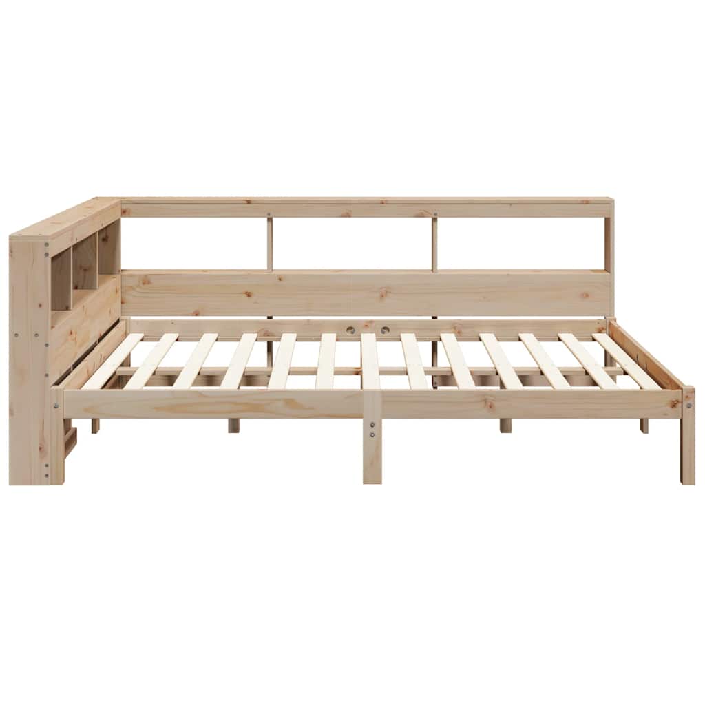 Lit bibliothèque sans matelas 120x200 cm bois de pin massif - XIOS