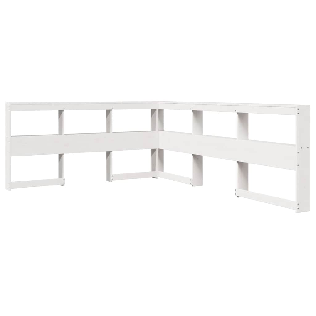 Lit bibliothèque sans matelas blanc 120x200 cm bois pin massif - XIOS