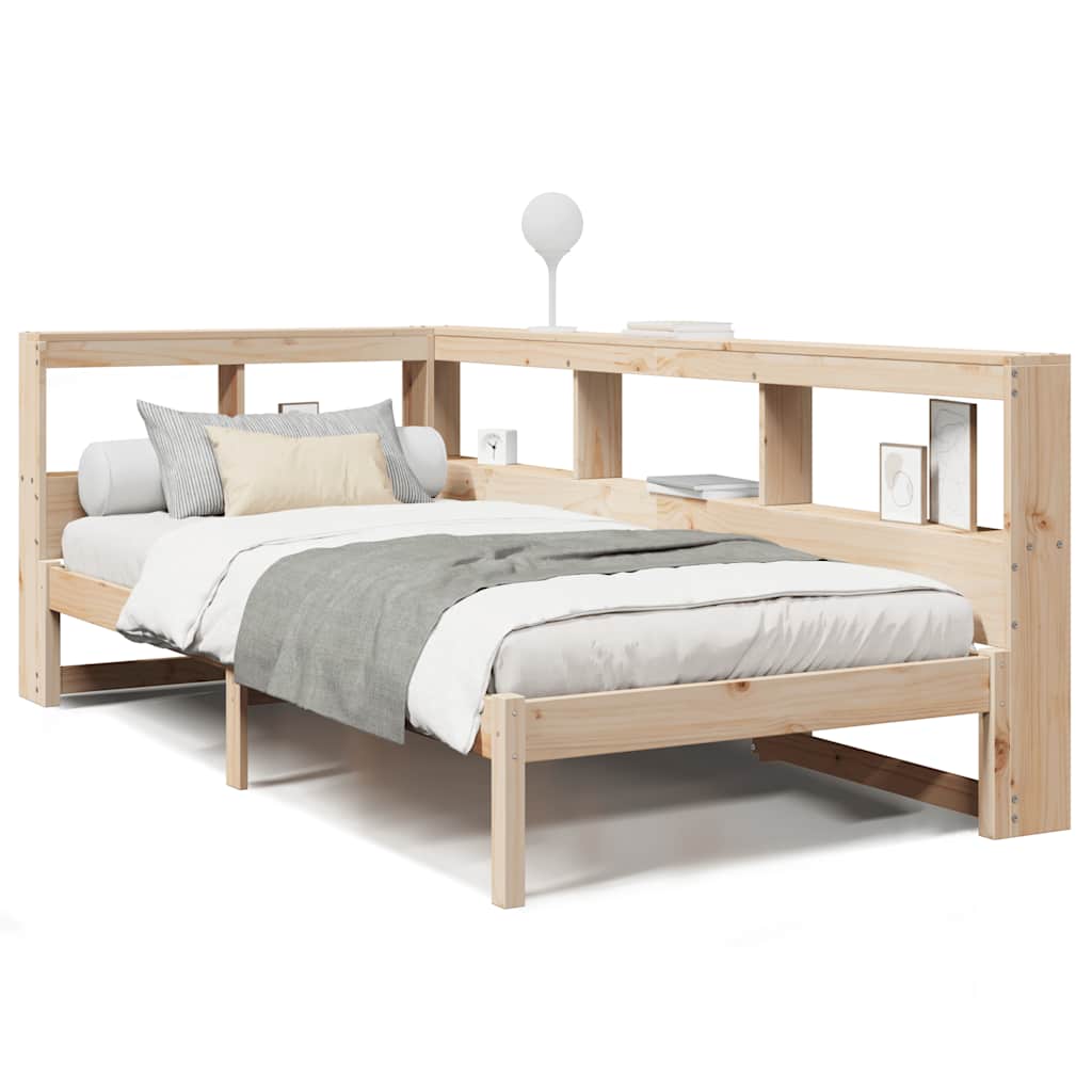Lit bibliothèque sans matelas 100x200 cm bois massif de pin - XIOS