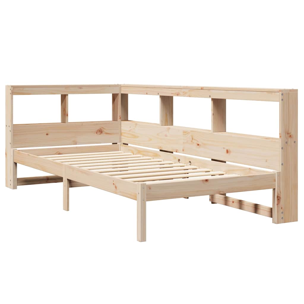 Lit bibliothèque sans matelas 100x200 cm bois massif de pin - XIOS