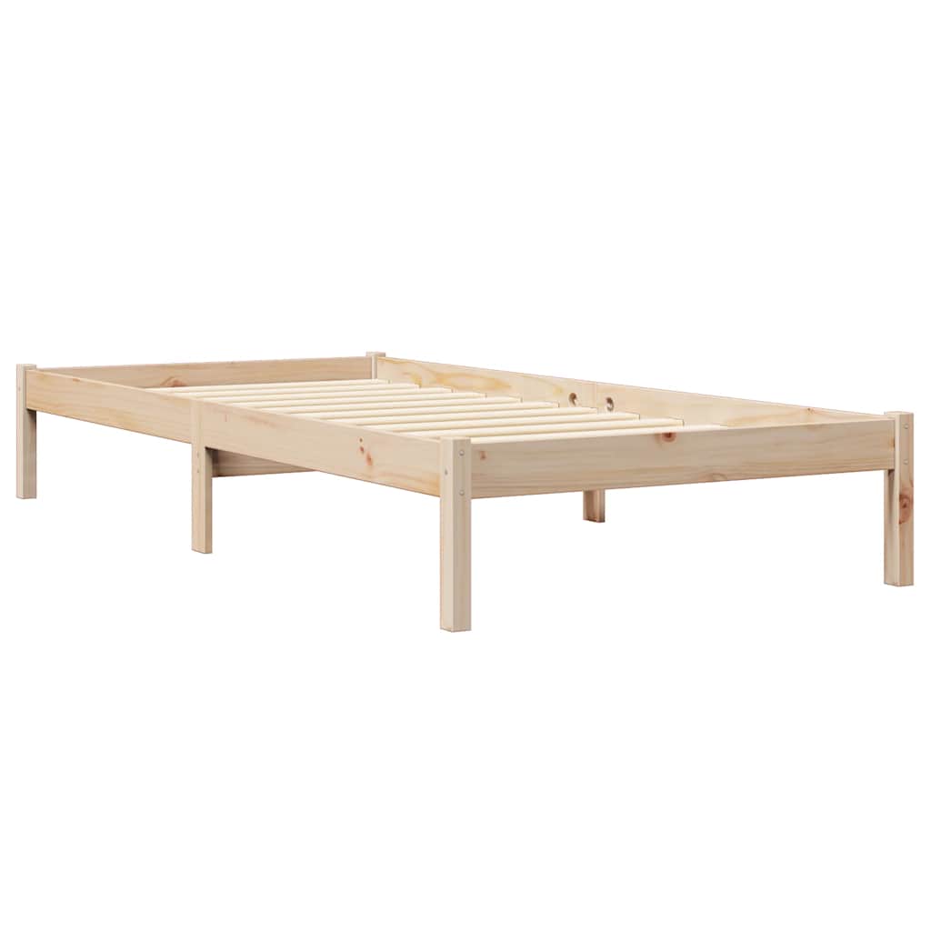 Lit bibliothèque sans matelas 100x200 cm bois massif de pin - XIOS