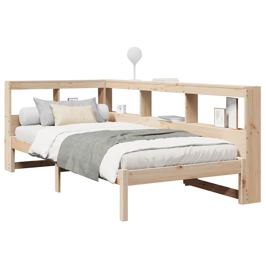 Lit bibliothèque sans matelas 90x190 cm bois de pin massif - XIOS