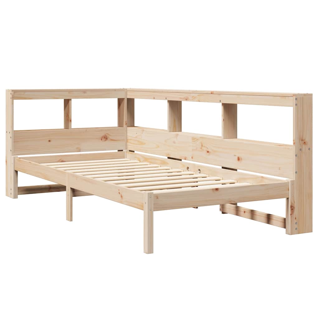 Lit bibliothèque sans matelas 90x190 cm bois de pin massif - XIOS