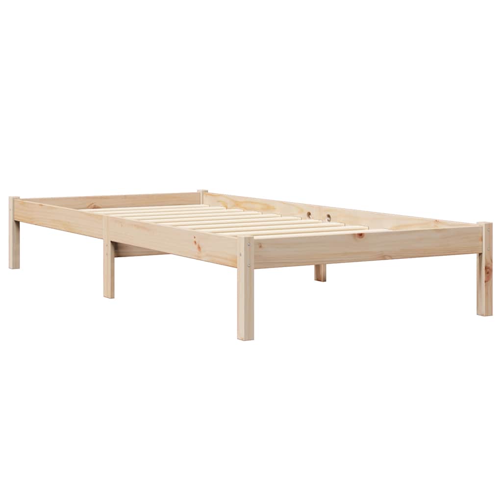 Lit bibliothèque sans matelas 90x190 cm bois de pin massif - XIOS