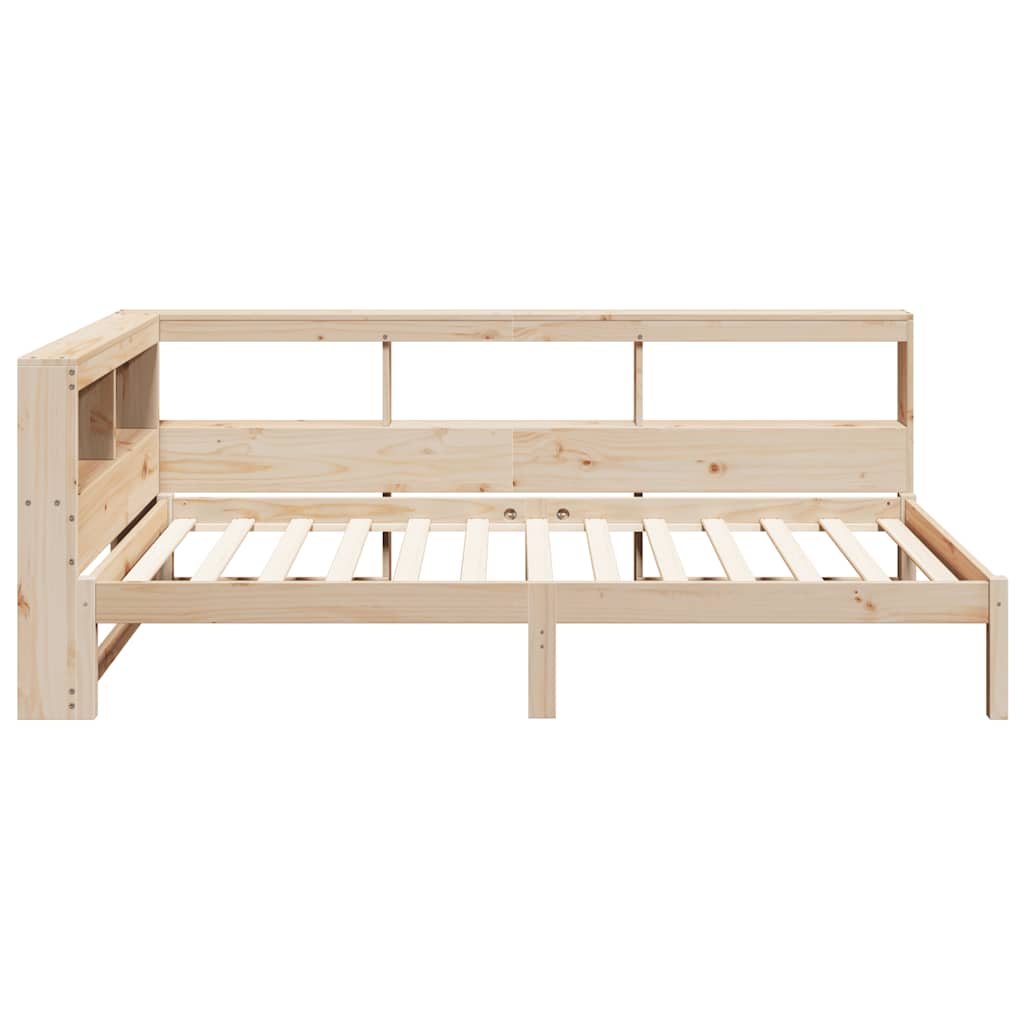 Lit bibliothèque sans matelas 90x190 cm bois de pin massif - XIOS