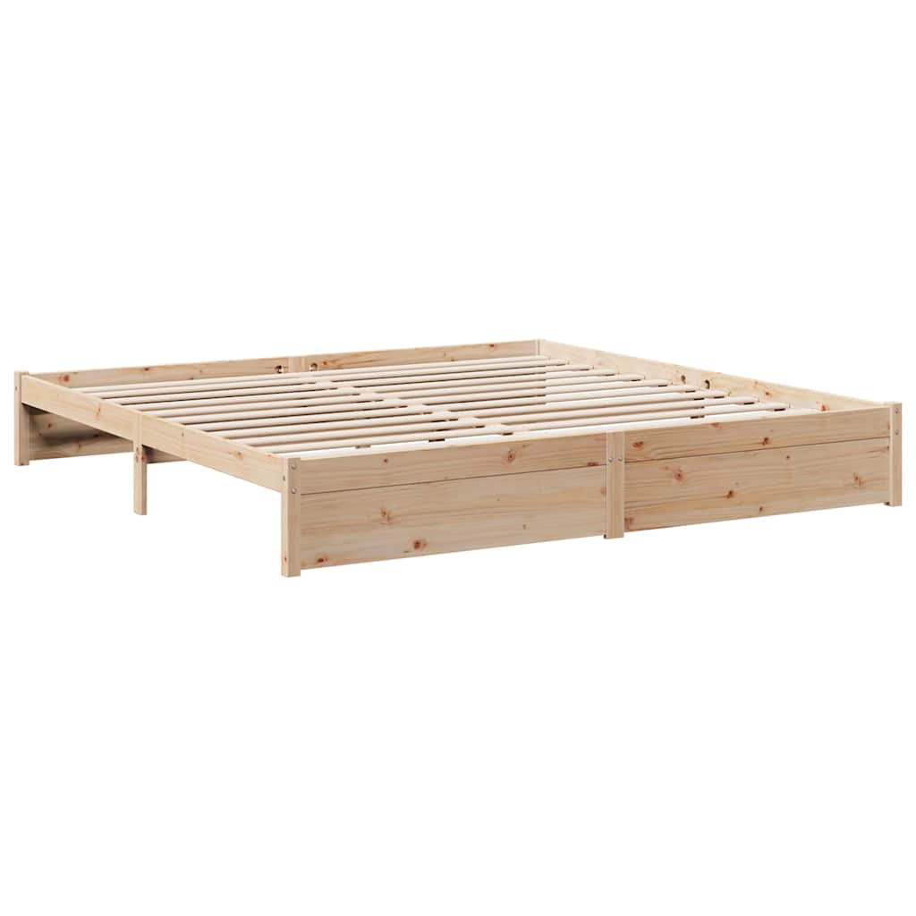 Lit bibliothèque sans matelas 180x200 cm bois massif de pin - XIOS