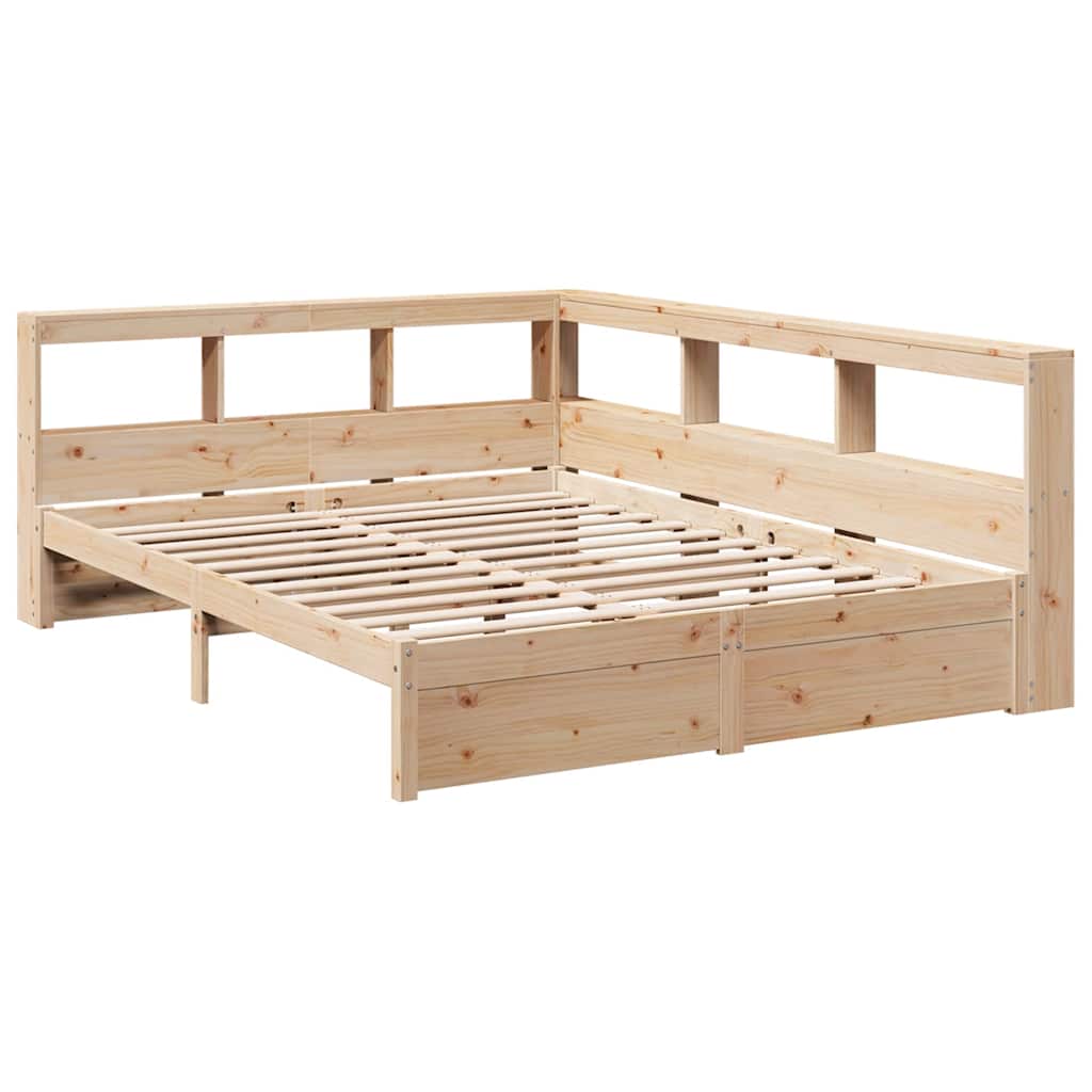 Lit bibliothèque sans matelas 160x200 cm bois massif de pin - XIOS