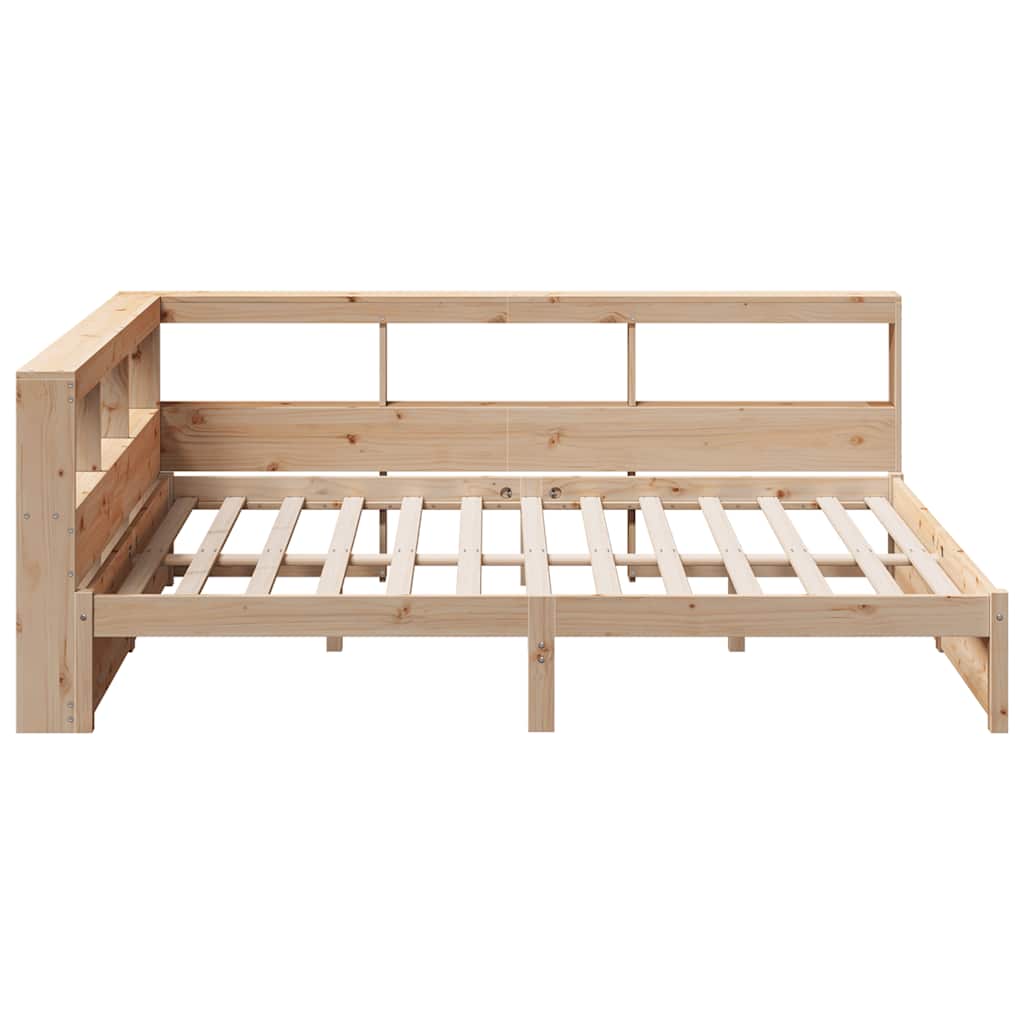 Lit bibliothèque sans matelas 140x200 cm bois massif de pin - XIOS