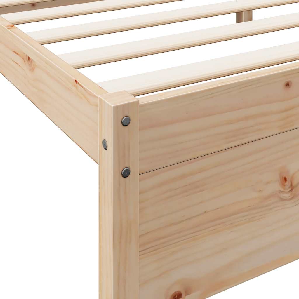 Lit bibliothèque sans matelas 140x200 cm bois massif de pin - XIOS