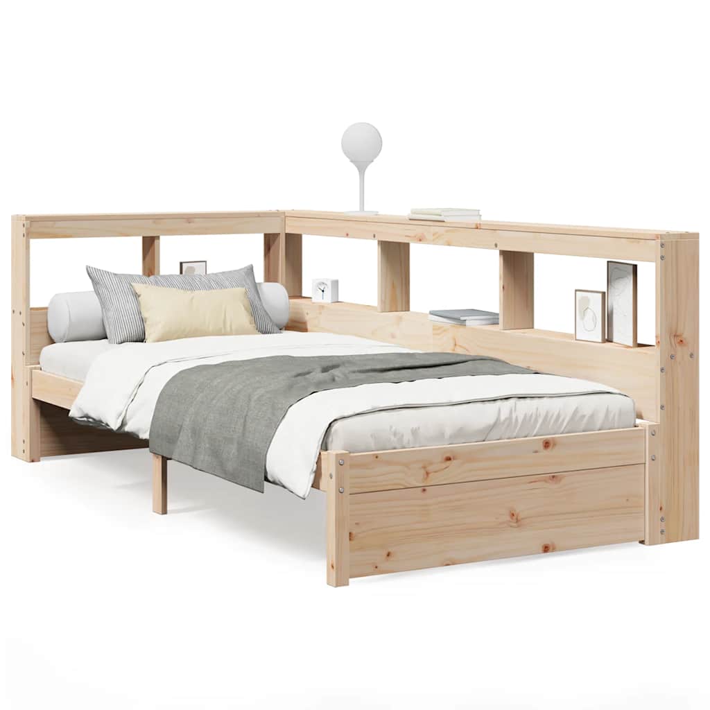 Lit bibliothèque sans matelas 100x200 cm bois massif de pin - XIOS