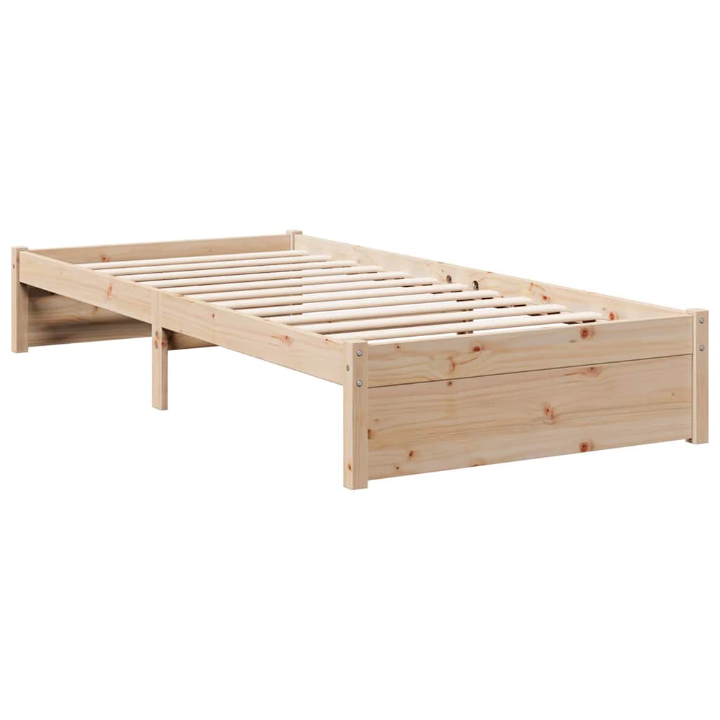 Lit bibliothèque sans matelas 100x200 cm bois massif de pin - XIOS