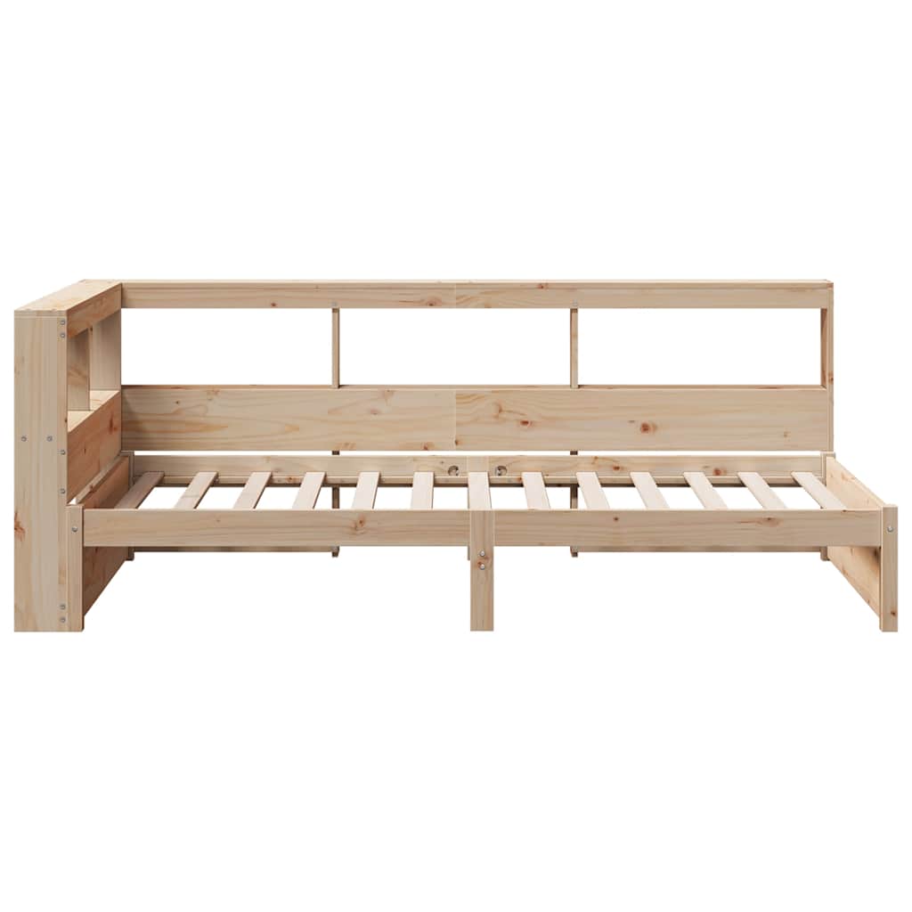 Lit bibliothèque sans matelas 100x200 cm bois massif de pin - XIOS