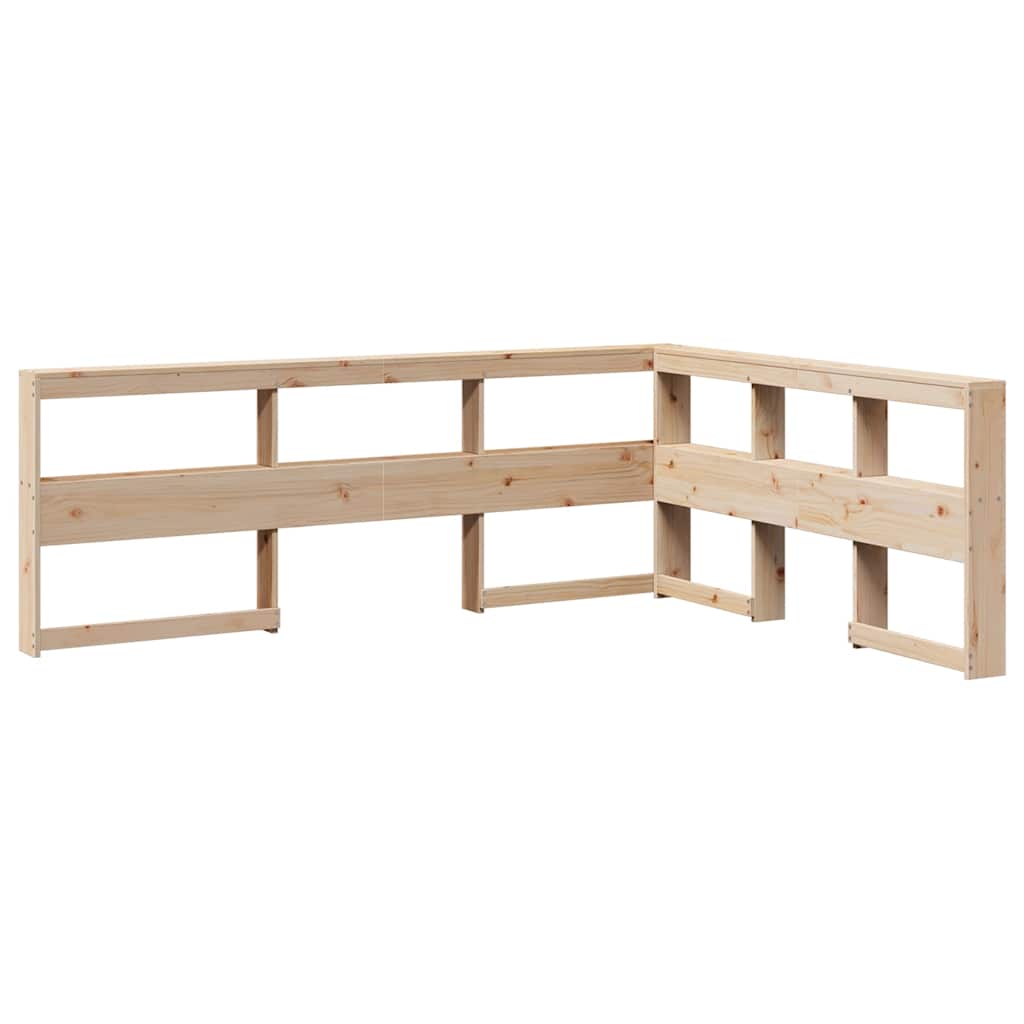 Lit bibliothèque sans matelas 140x190 cm bois de pin massif - XIOS