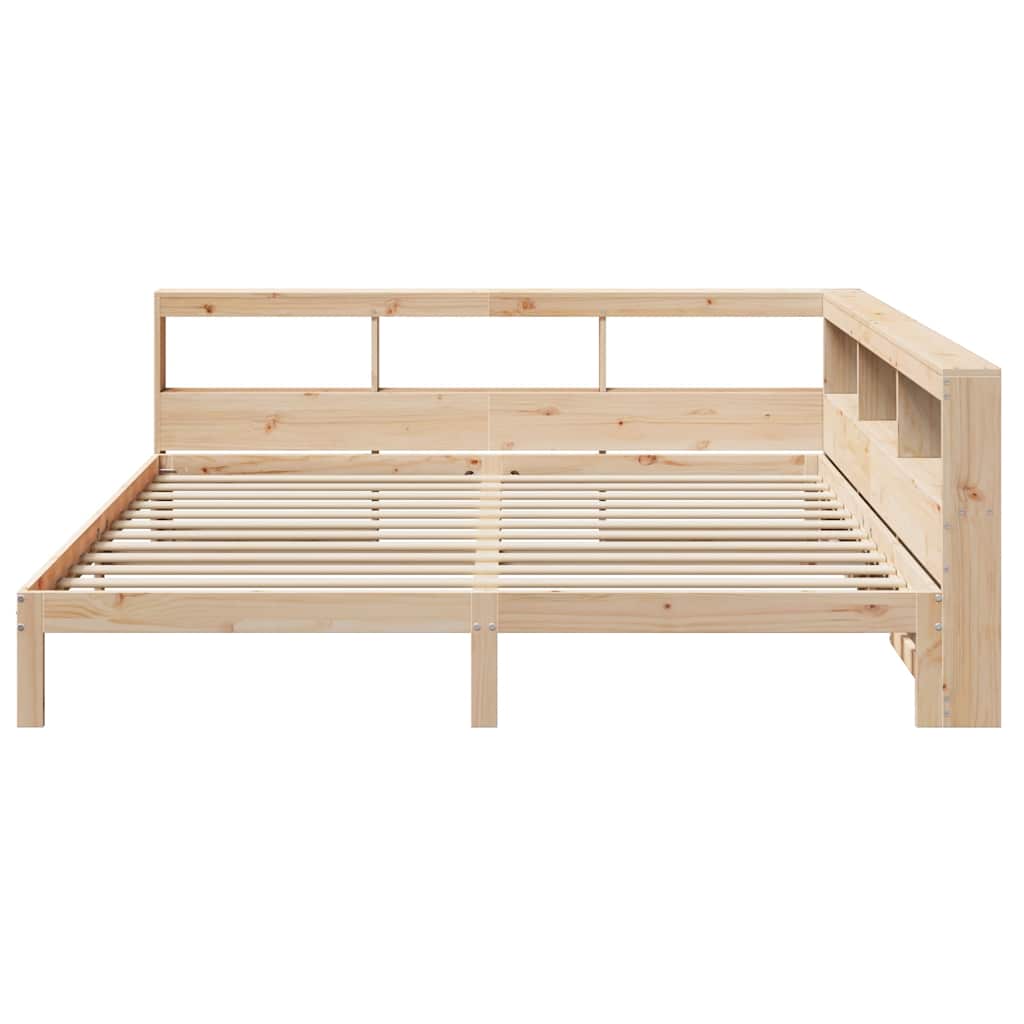 Lit bibliothèque sans matelas 200x200 cm bois massif de pin - XIOS