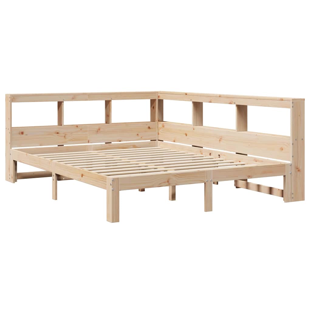 Lit bibliothèque sans matelas 150x200 cm bois massif de pin - XIOS