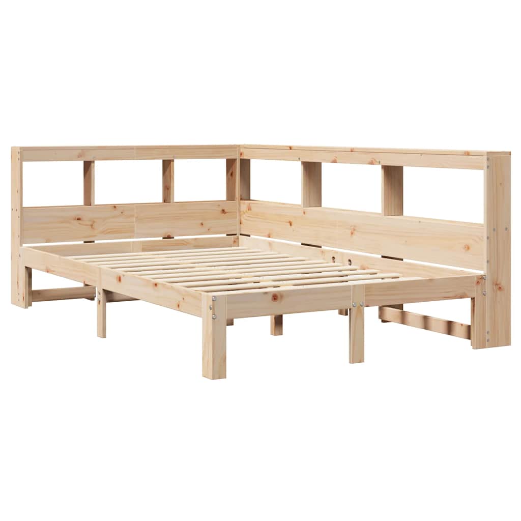 Lit bibliothèque sans matelas 120x200 cm bois de pin massif - XIOS