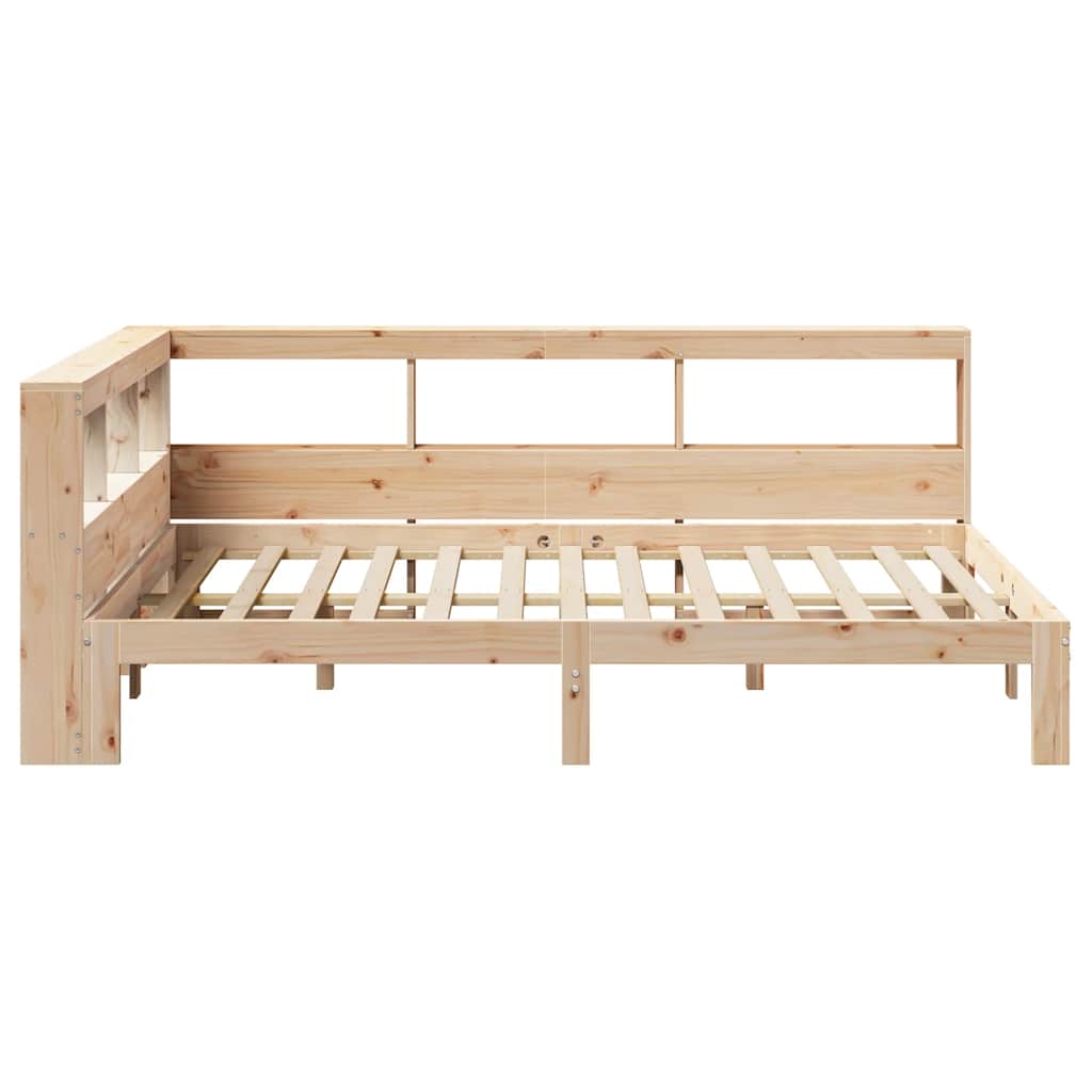 Lit bibliothèque sans matelas 120x200 cm bois de pin massif - XIOS