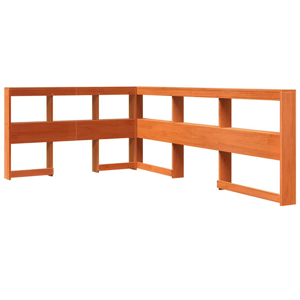 Lit bibliothèque sans matelas cire marron 120x200 cm pin massif - XIOS