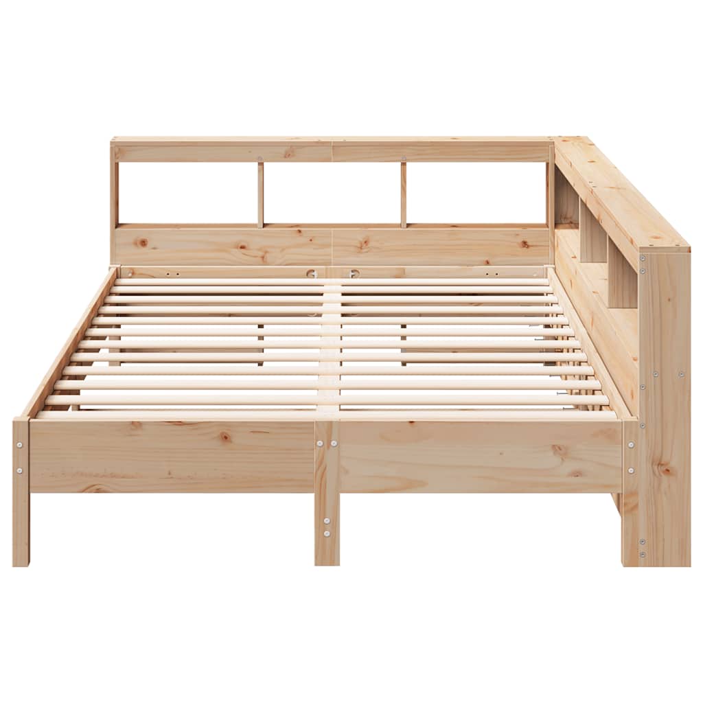Lit bibliothèque sans matelas 150x200 cm bois massif de pin - XIOS