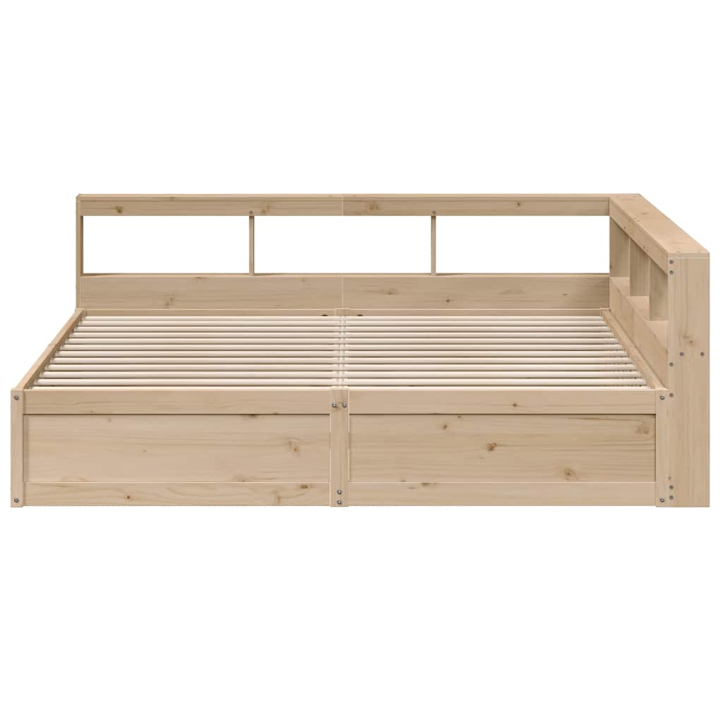 Lit bibliothèque sans matelas 200x200 cm bois massif de pin - XIOS