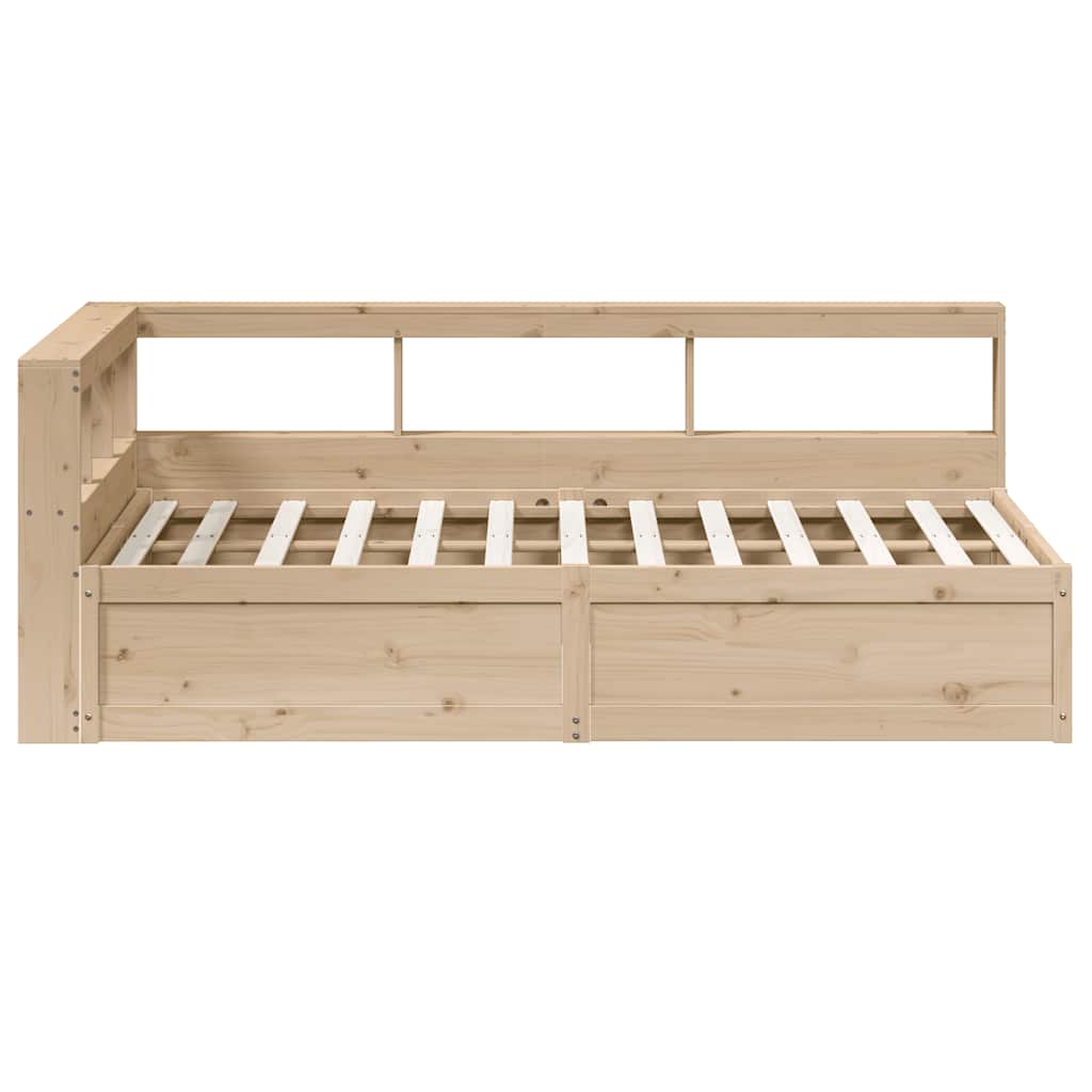 Lit bibliothèque sans matelas 120x200 cm bois de pin massif - XIOS