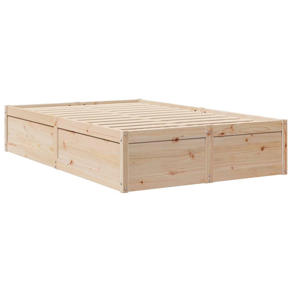 Lit bibliothèque sans matelas 140x190 cm bois de pin massif - XIOS
