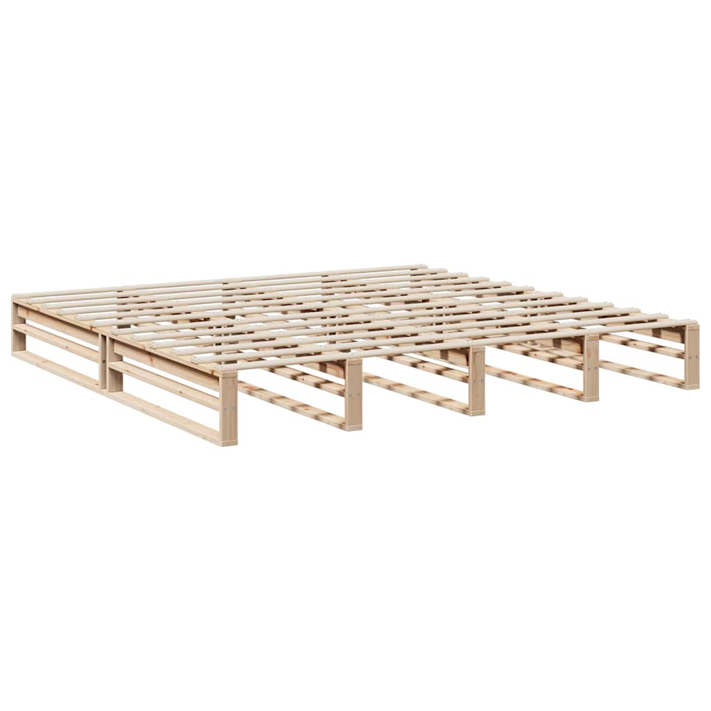 Lit bibliothèque sans matelas 200x200 cm bois massif de pin - XIOS