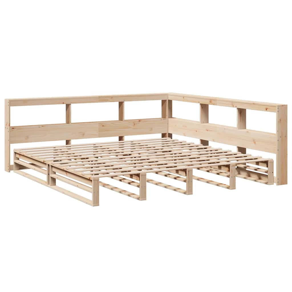 Lit bibliothèque sans matelas 180x200 cm bois massif de pin - XIOS
