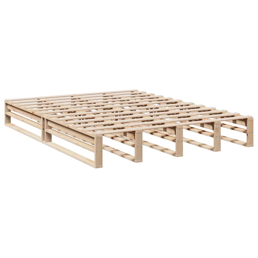 Lit bibliothèque sans matelas 140x200 cm bois massif de pin - XIOS