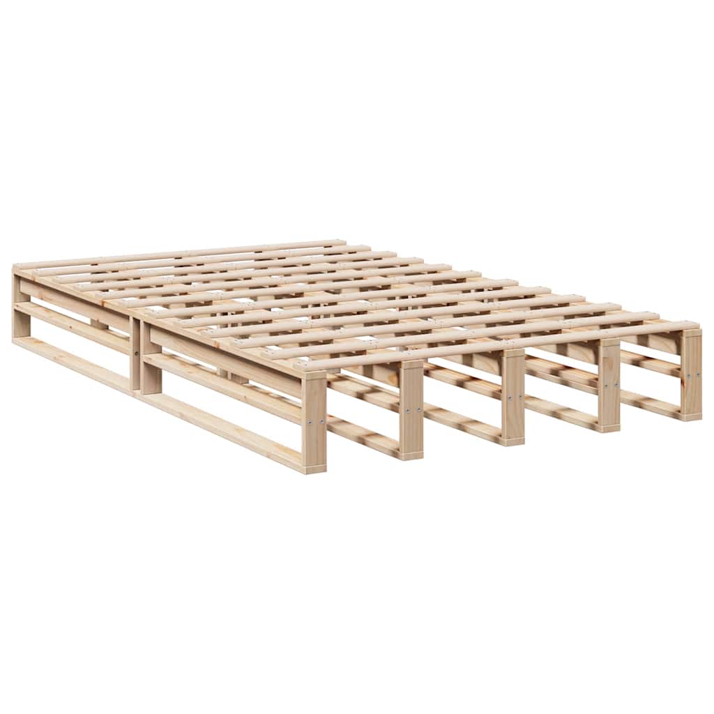 Lit bibliothèque sans matelas 120x200 cm bois de pin massif - XIOS
