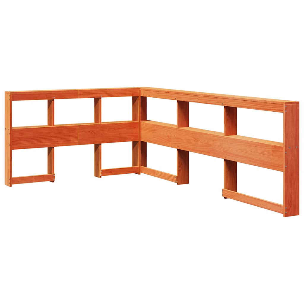 Lit bibliothèque sans matelas cire marron 120x200 cm pin massif - XIOS