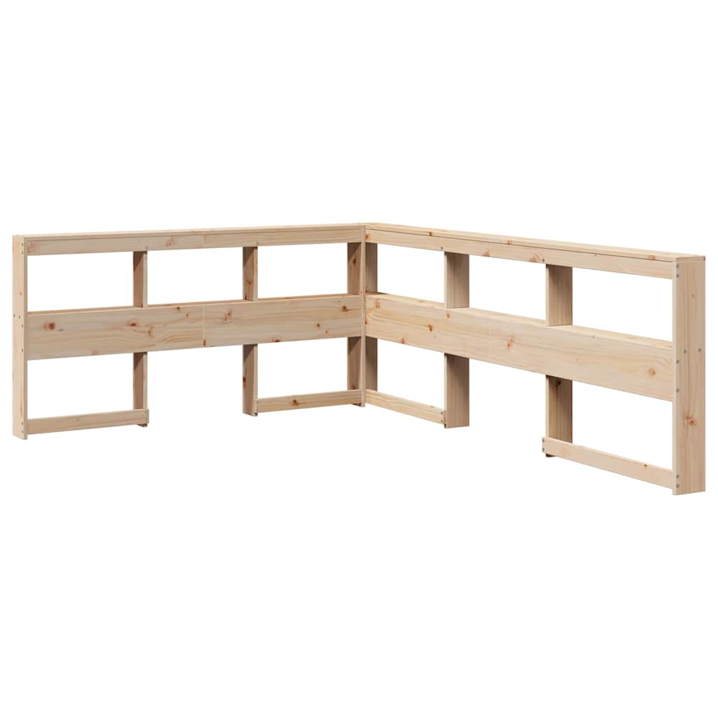 Lit bibliothèque sans matelas 140x190 cm bois de pin massif - XIOS