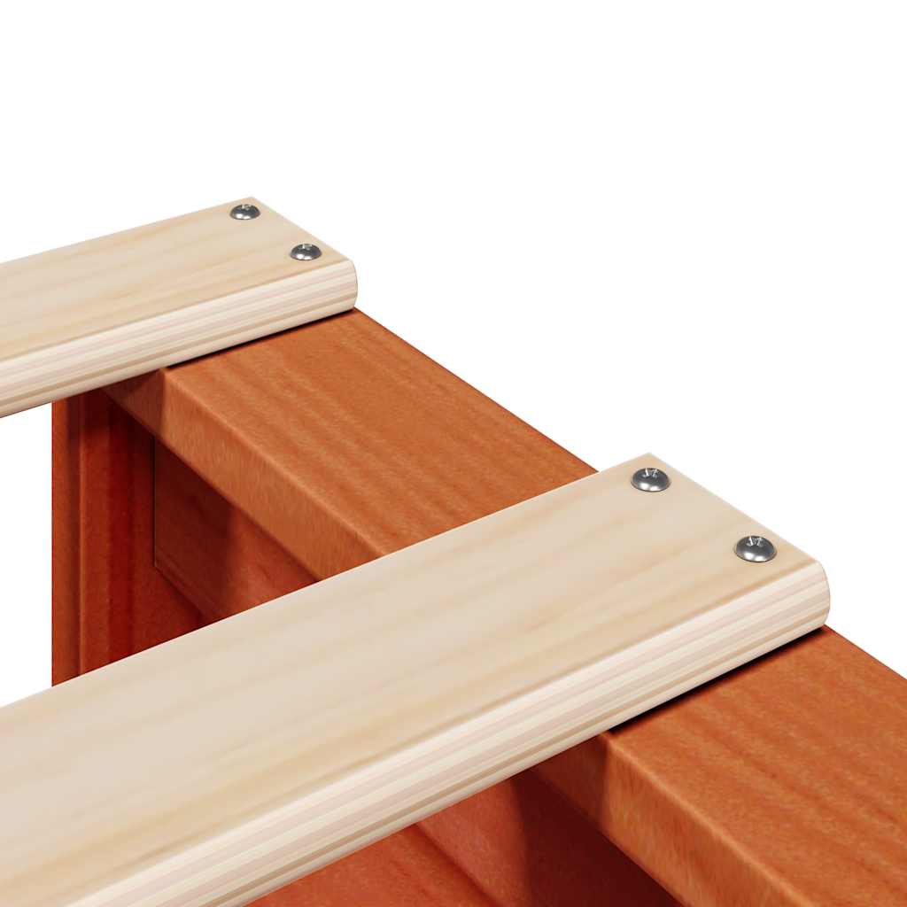 Lit bibliothèque sans matelas cire marron 90x190 cm pin massif - XIOS