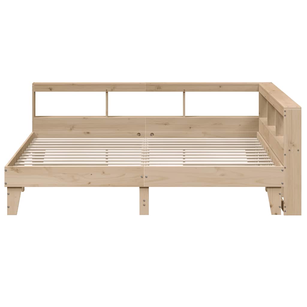 Lit bibliothèque sans matelas 200x200 cm bois massif de pin - XIOS