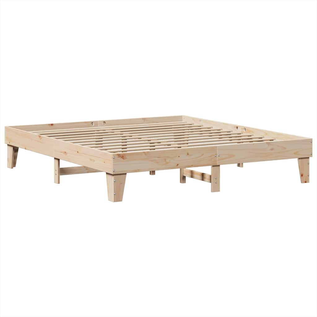 Lit bibliothèque sans matelas 200x200 cm bois massif de pin - XIOS