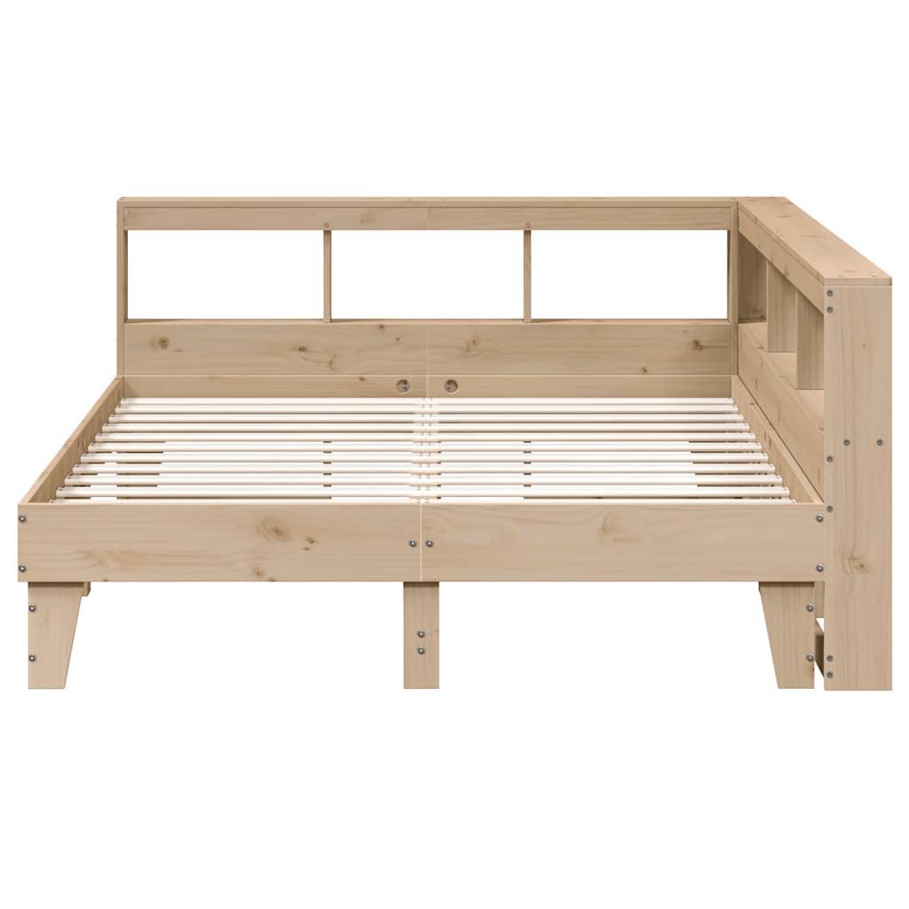 Lit bibliothèque sans matelas 140x200 cm bois massif de pin - XIOS