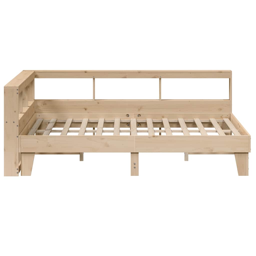 Lit bibliothèque sans matelas 140x200 cm bois massif de pin - XIOS